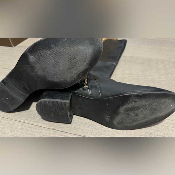 Steve Madden Riding Boot Black with Gold Zippers - Picture 10 of 11